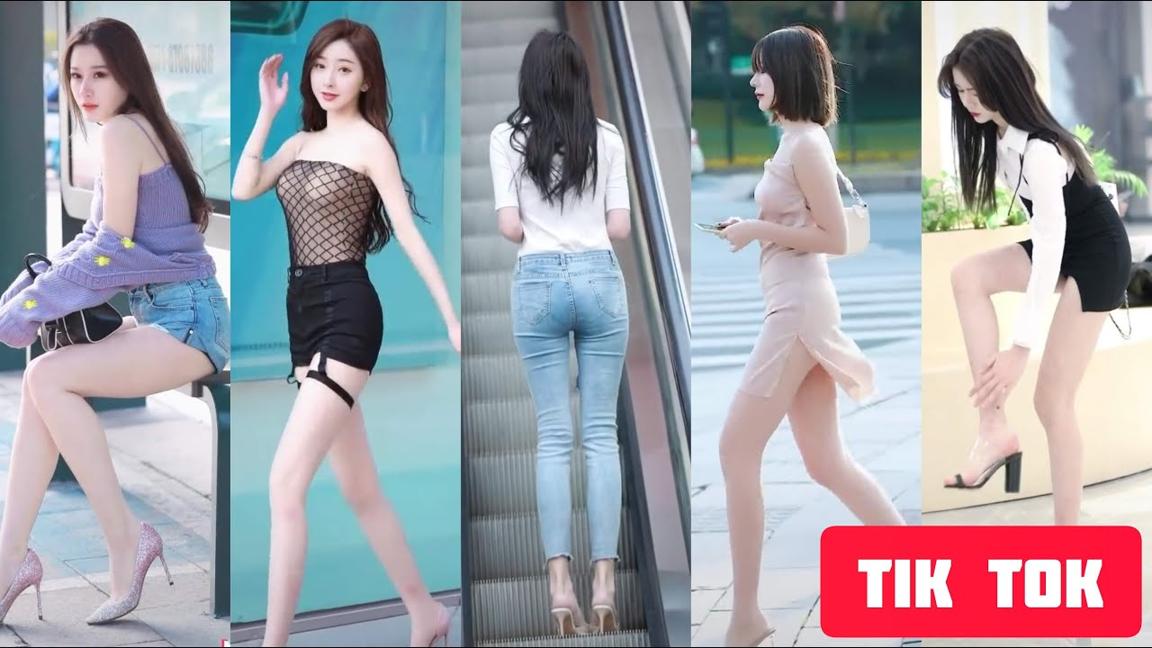 TIK TOK Trung Quốc ❤️ Thời Trang Đường Phố Ngắm Gái Xinh Đến No Cả Mắt Street Fashion Walking Style