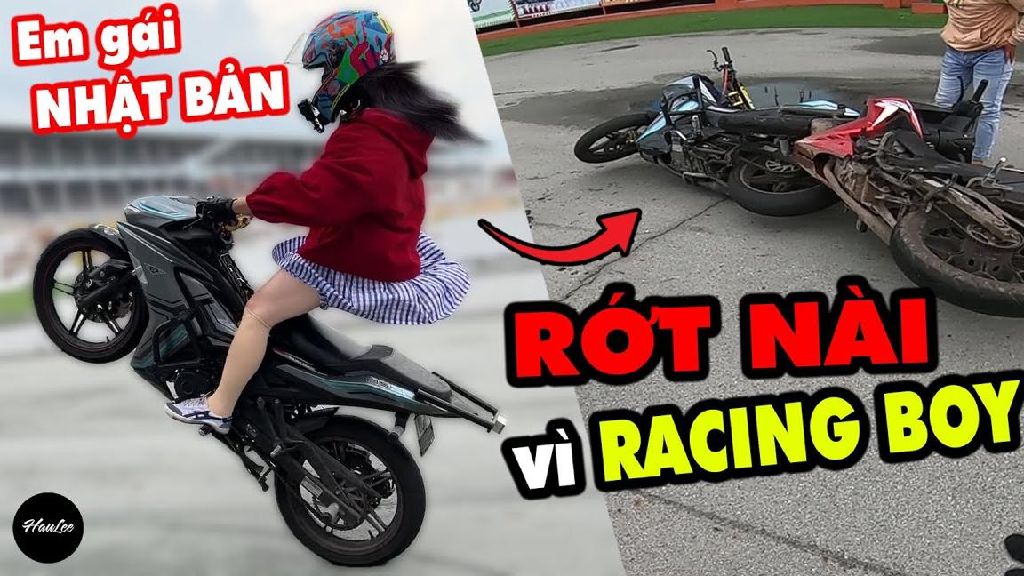 Em Gái Nhật Bản biểu diễn Stunt RỚT NÀI vì đụng độ RACING BOY Việt Nam - HauLee