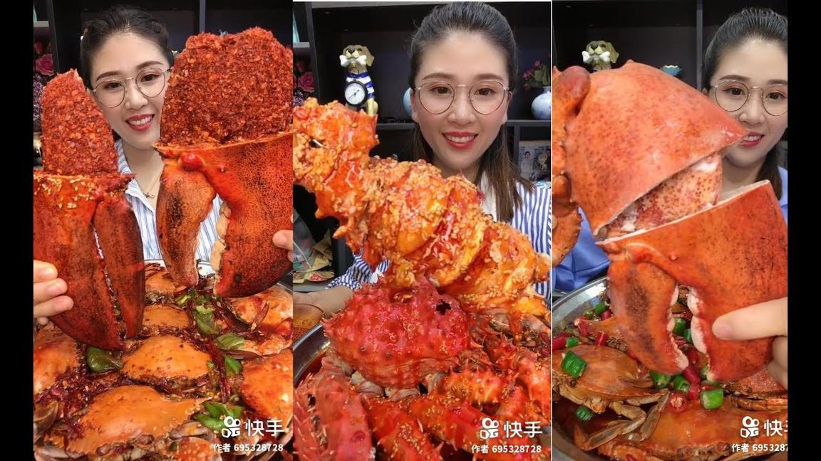 Thánh Ăn Trung Quốc Cô Gái Xinh Đẹp Ăn Hải Sản Cay Và Rất Cay 🦀🦐🦑🐙😍😍#33