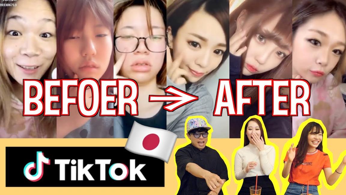 REACTION TIKTOK before after gái xinh Nhật Bản