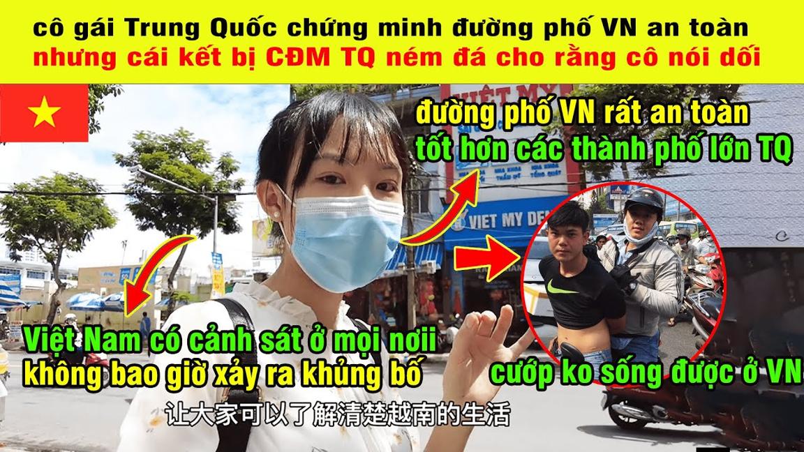 Mỹ Nữ TQ Xinh Đẹp Quay Video Chứng Minh VN An Toàn Hơn TQ Nhưng Cái Kết Bị Ném Đá Sấp Mặt