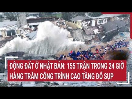 Động đất ở Nhật Bản: 155 trận trong 24 giờ, hàng trăm công trình cao tầng đổ sụp