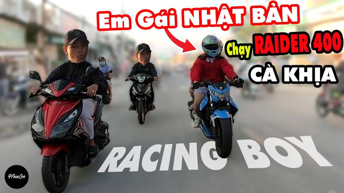 Em Gái Nhật Bản rủ em gái Châu Phi đi Cà Khịa RACING BOY bằng Raider 400 của HauLee