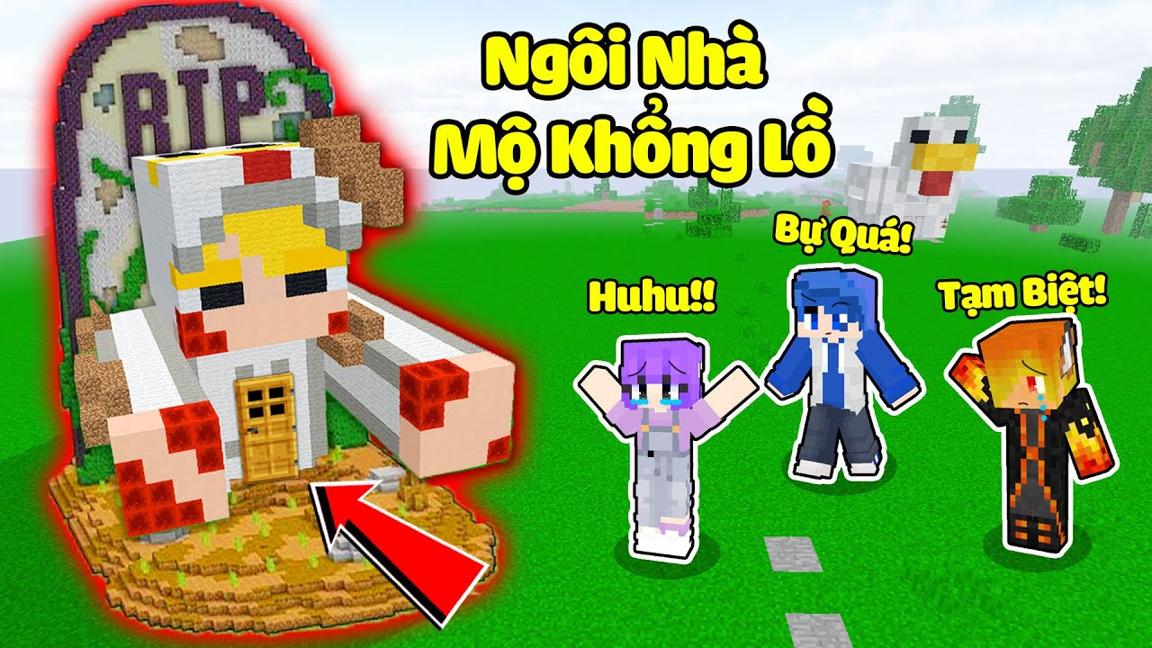 TÔ GÀ THỬ THÁCH 24H XÂY CĂN NHÀ HẦM MỘ KHỔNG LỒ SIÊU BÍ MẬT TRONG MINECRAFT KHIẾN SINH TỐ BẤT NGỜ