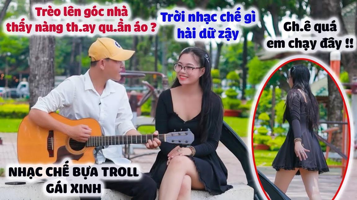 Gái Xinh Cười Đến Tăng Huyết Áp Vì Bản NHạc Chế Bựa Troll Phải Bỏ Chạy Gấp Vì Thanh Niên