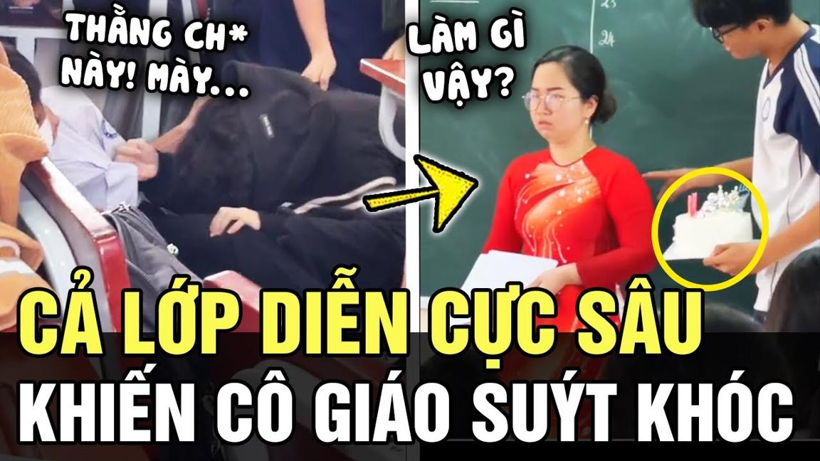 Tổ chức sinh nhật BẤT NGỜ cho cô giáo, cả lớp DIỄN CỰC SÂU khiến cô giáo SUÝT BẬT KHÓC | TÁM TV